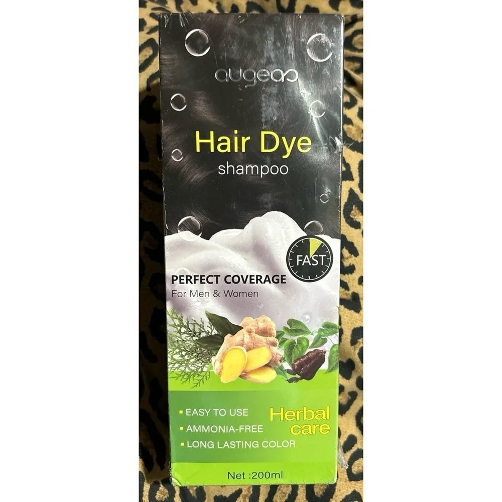 NEW‎ Augeas Herbal Care Hair Dye Shampoo for Touchups/Grays, Black